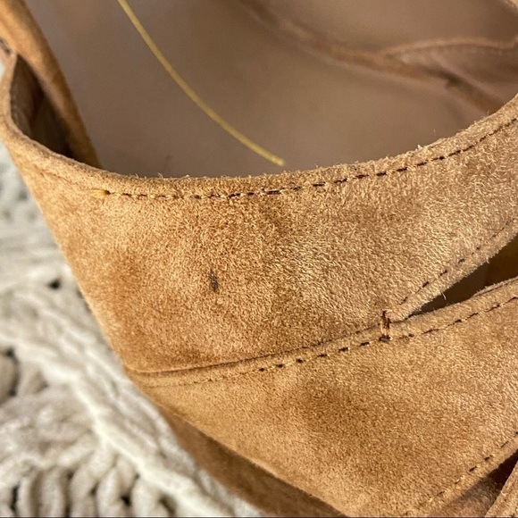 LOLA CRUZ Grey & Tan Suede Ankle Strap Heels - Picture 16 of 16